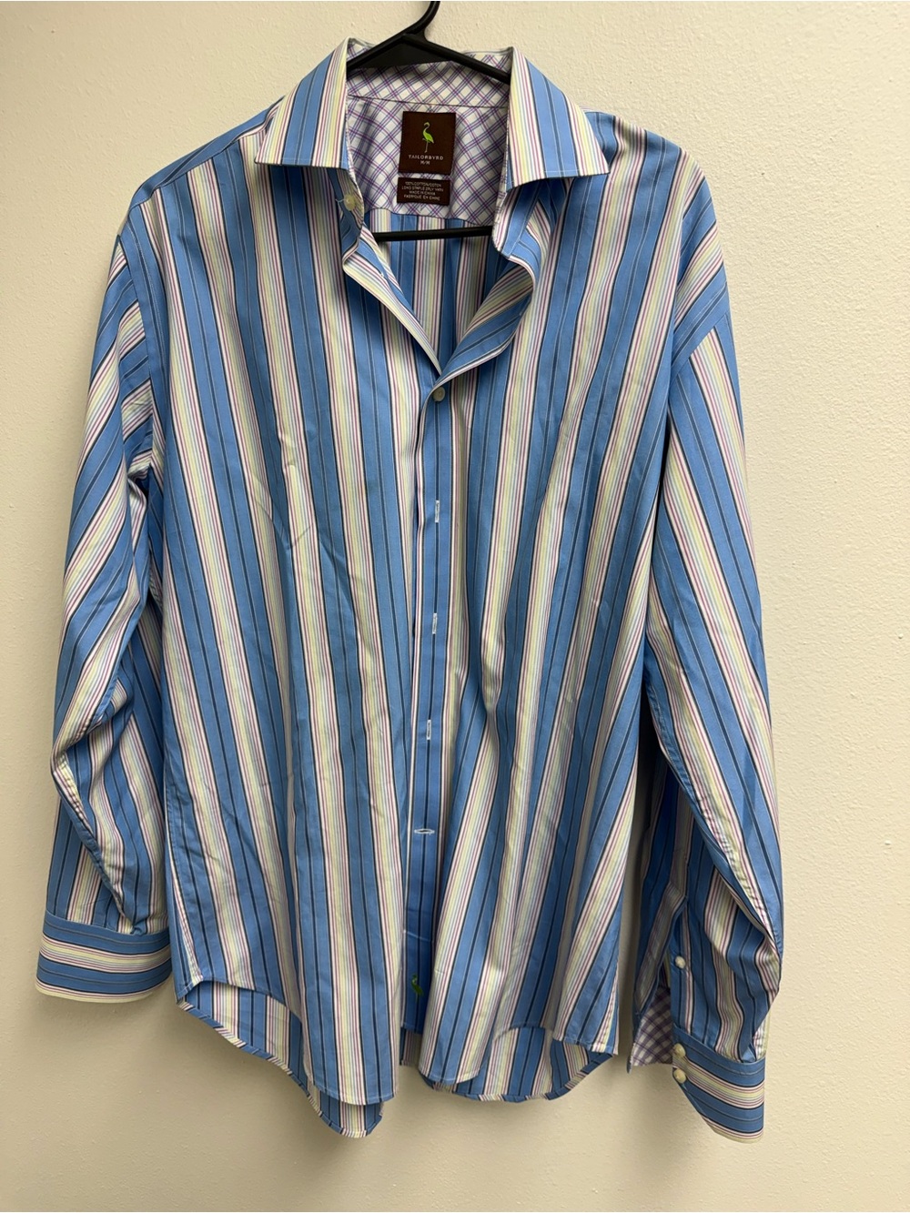 Tailorbyrd Blue Multi-Stripe Men's Dress Shirt